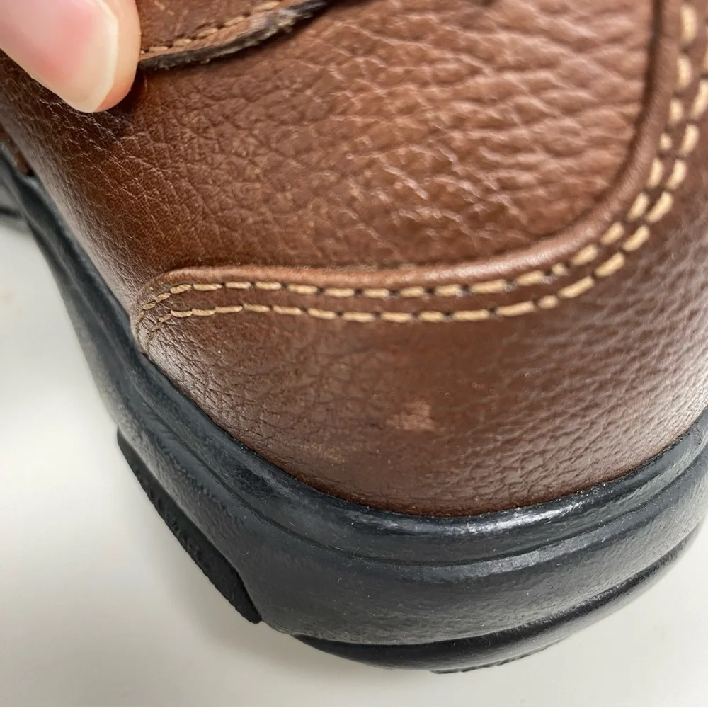Dunham Battery Park Leather Slip On Brown Loafer